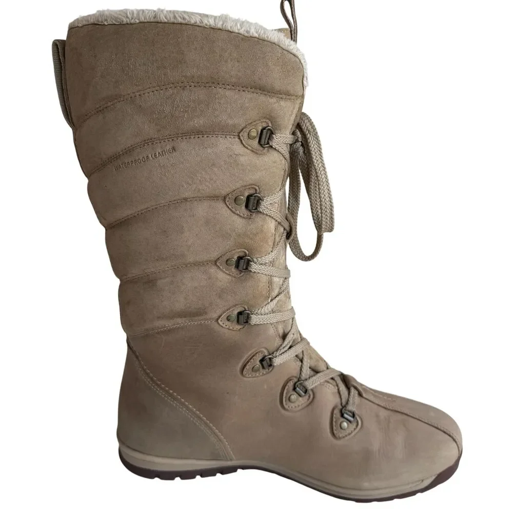 Helly Hansen Skuld 4 Winter Waterproof Leather Boots Beige Women's Size 9.5